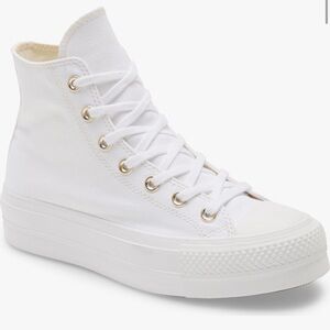 Converse White Platform High-Top Sneakers